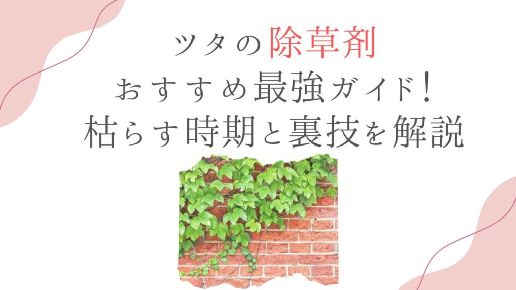 ツタの除草剤おすすめ最強ガイド！枯らす時期と裏技を解説