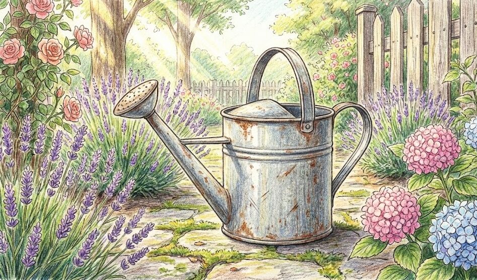 ブリキじょうろを100均でリメイク