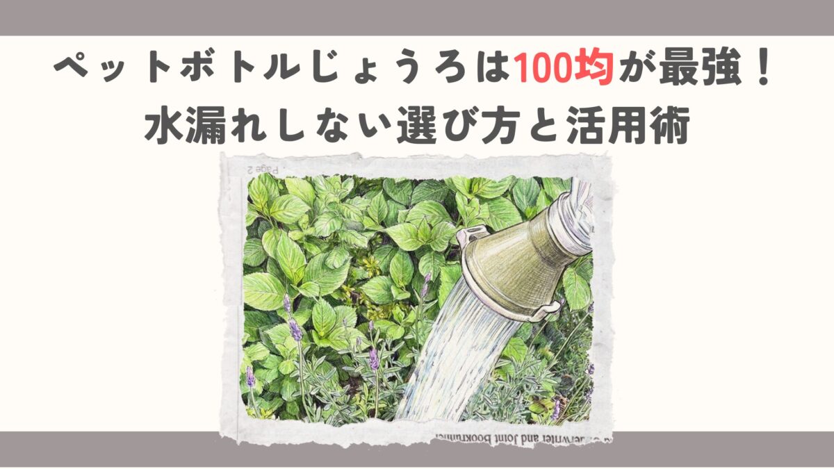 ペットボトルじょうろは100均が最強！水漏れしない選び方と活用術