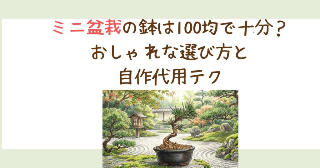 ミニ盆栽の鉢は100均で十分？おしゃれな選び方と自作代用テク