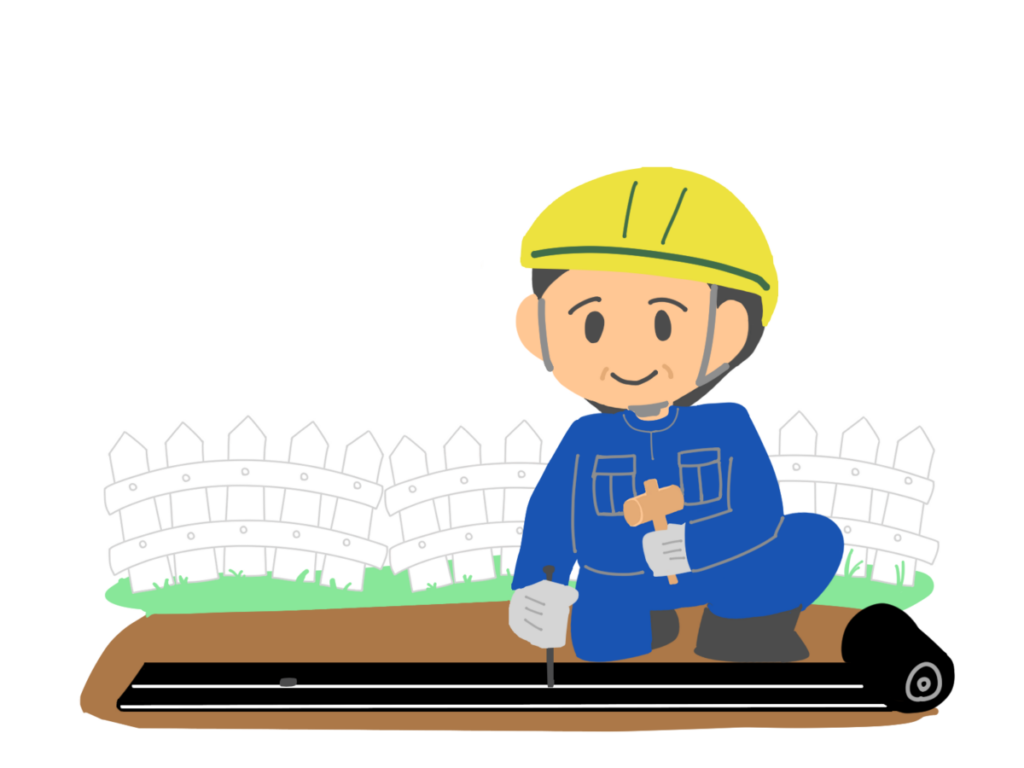 防草シートでも雑草が生えるのを防ぐ施工