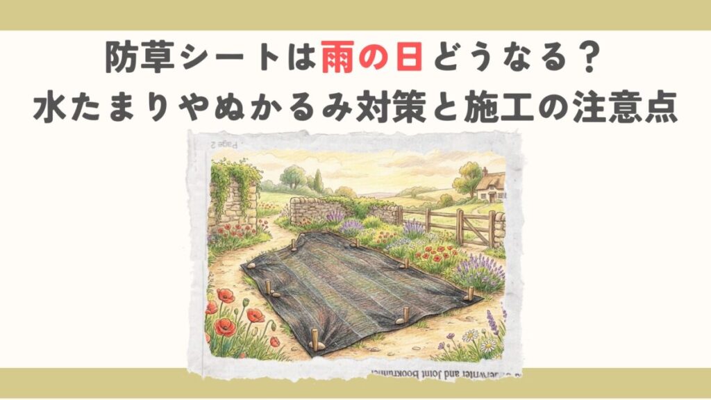 防草シートは雨の日どうなる？水たまりやぬかるみ対策と施工の注意点
