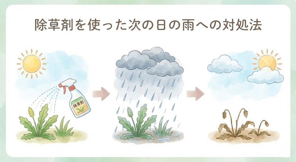 除草剤を使った次の日の雨への対処法