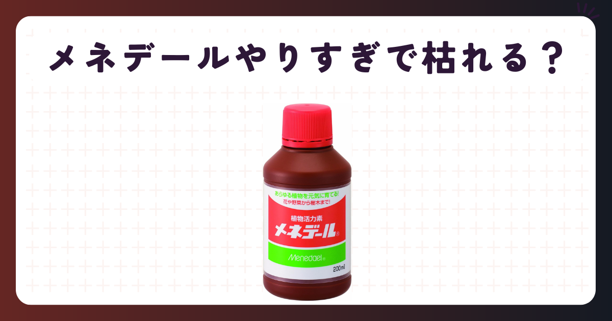 メネデールやりすぎで枯れる？本当の原因と正しい頻度