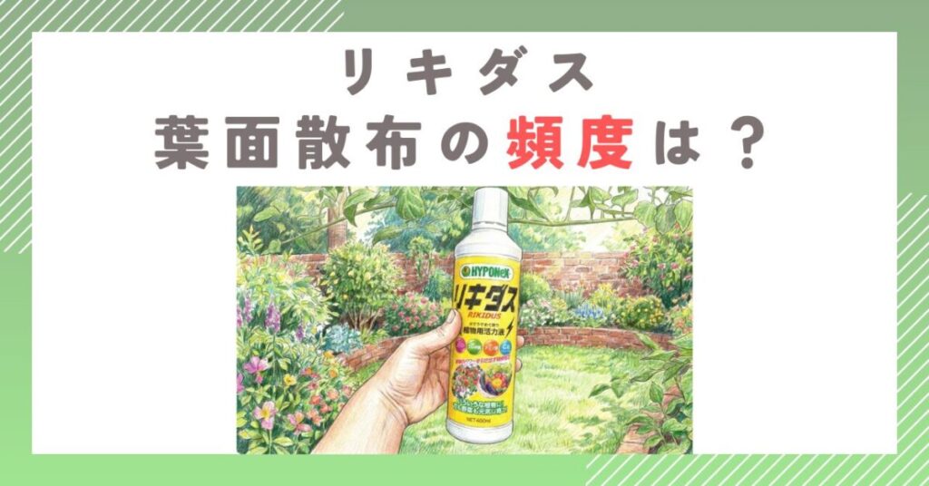 リキダス葉面散布の頻度は？週1回で効果を出す方法と注意点