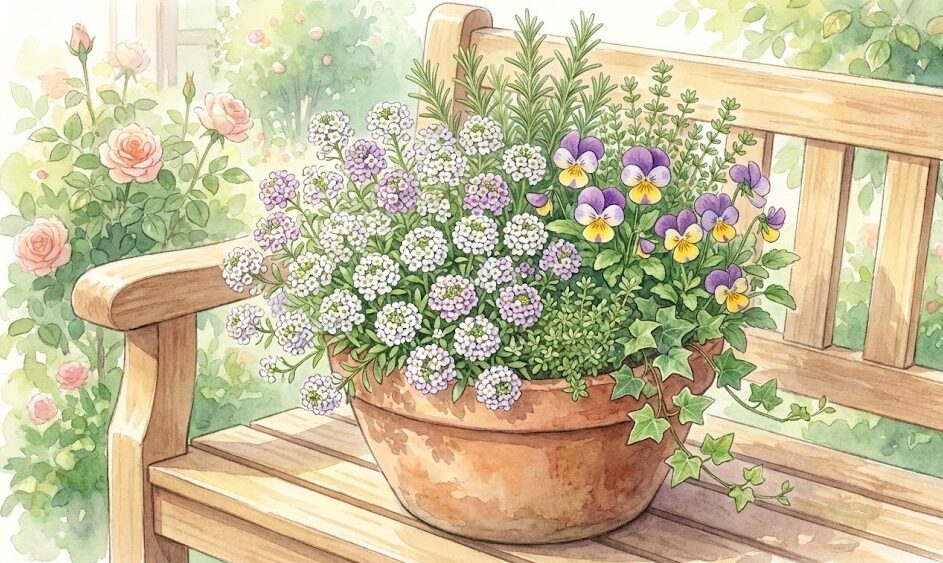 アリッサムの寄せ植えと相性を高める技