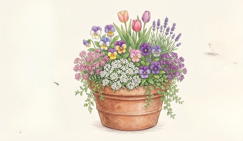 アリッサムの寄せ植えの相性と基本