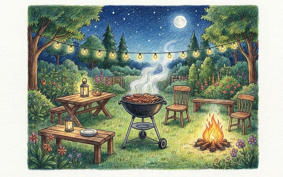 庭のバーベキューを彩る照明の設置テクニックと演出