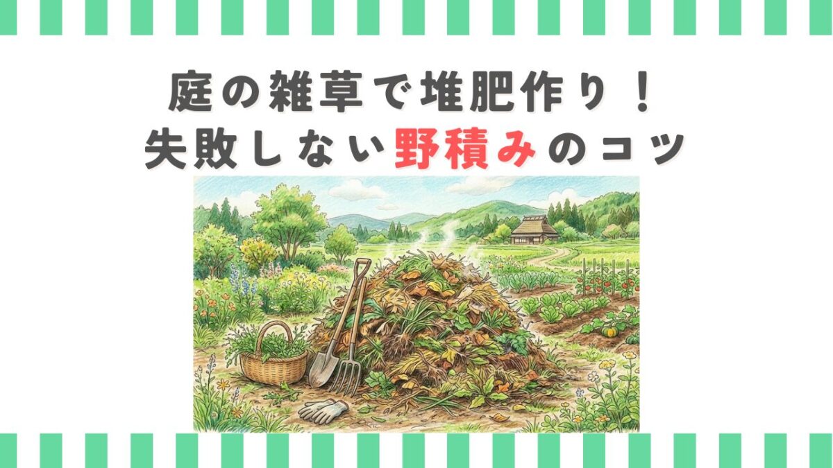 庭の雑草で堆肥作り！失敗しない野積みのコツ