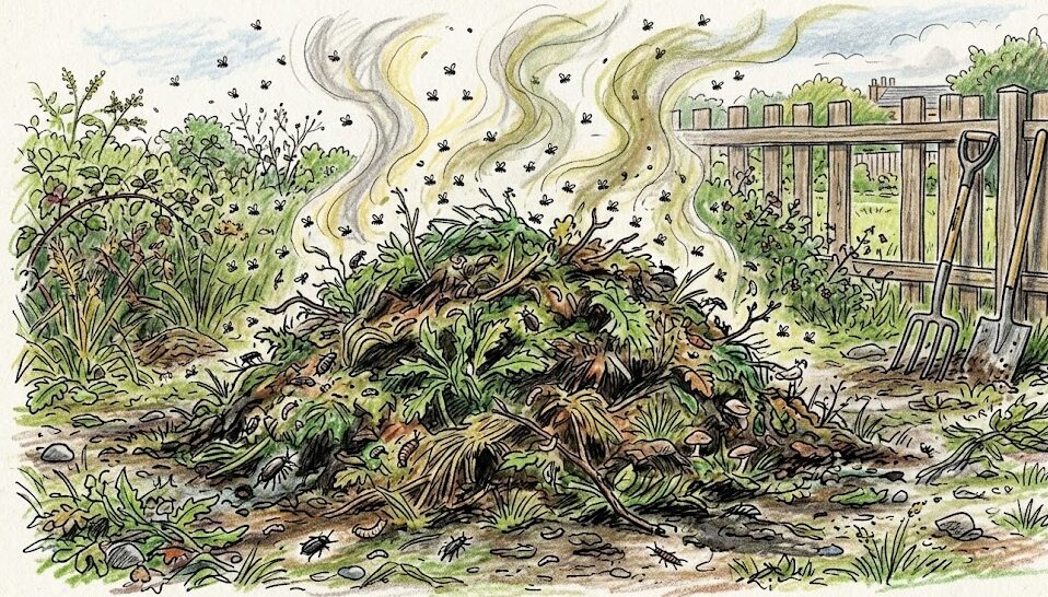 雑草の野積み堆肥における失敗と対策