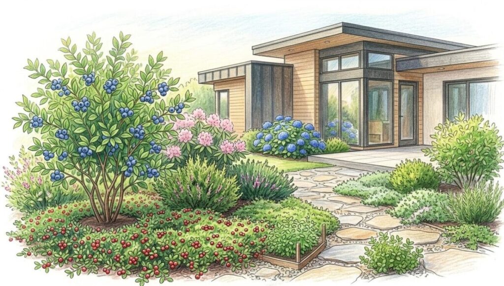 おしゃれな庭をブルーベリーで彩る