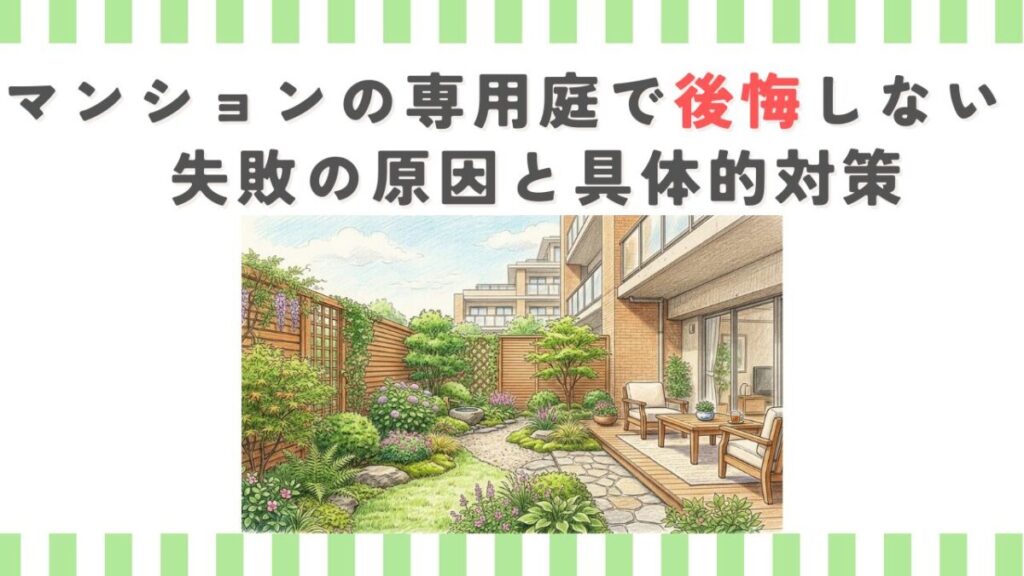マンションの専用庭で後悔しない！失敗の原因と具体的対策