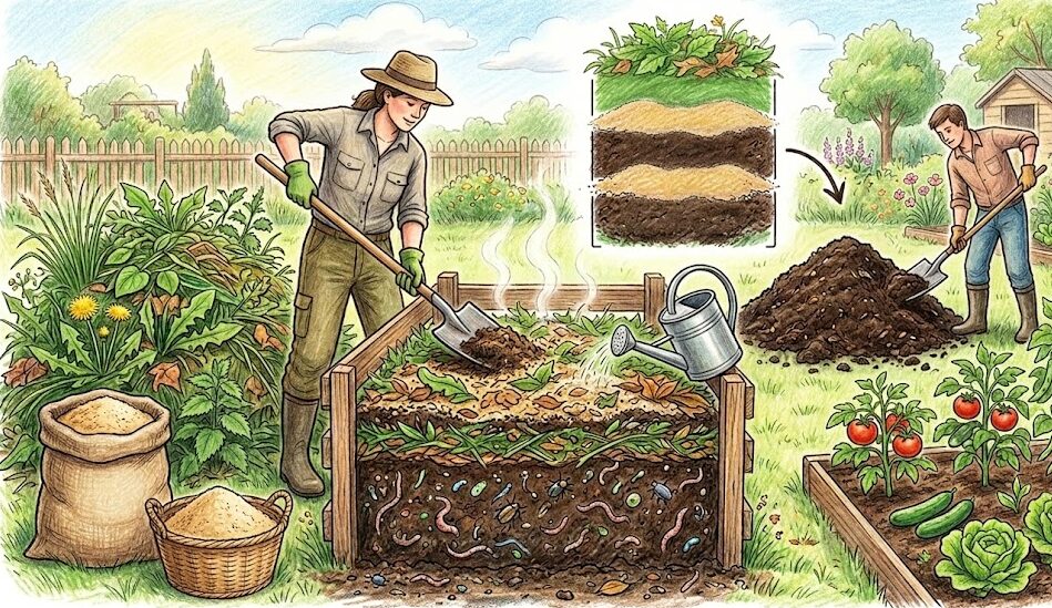 雑草と米ぬかの堆肥作りでの失敗対策