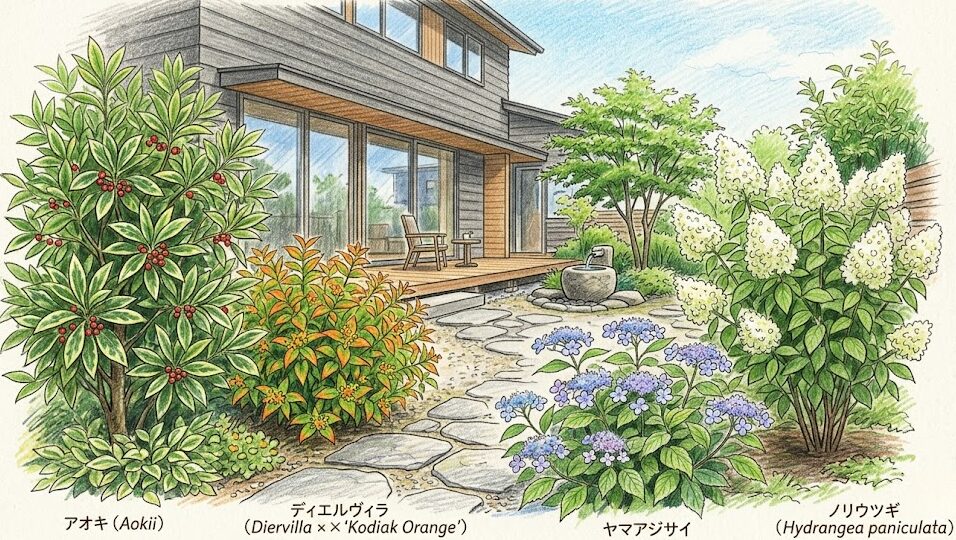 雑木の庭におすすめの低木：おすすめの耐陰性低木