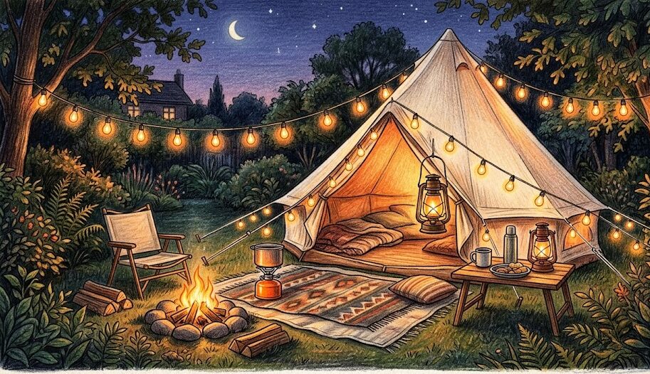 庭キャンプ：おしゃれなアイテムで非日常空間を演出