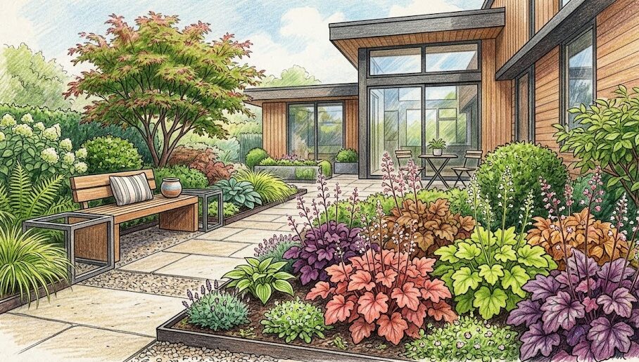 雑木の庭の下草：景観を保つ常緑のグランドカバー