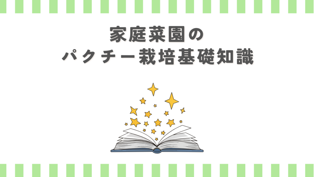家庭菜園のパクチー栽培基礎知識