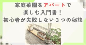 家庭菜園をアパートで楽しむ入門書！初心者が失敗しない３つの秘訣