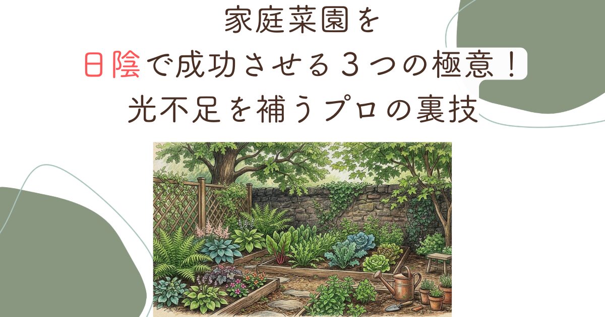 家庭菜園を日陰で成功させる３つの極意！光不足を補うプロの裏技