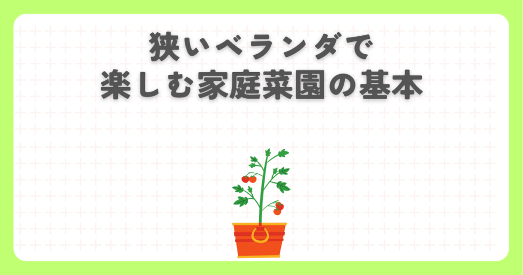 狭いベランダで楽しむ家庭菜園の基本