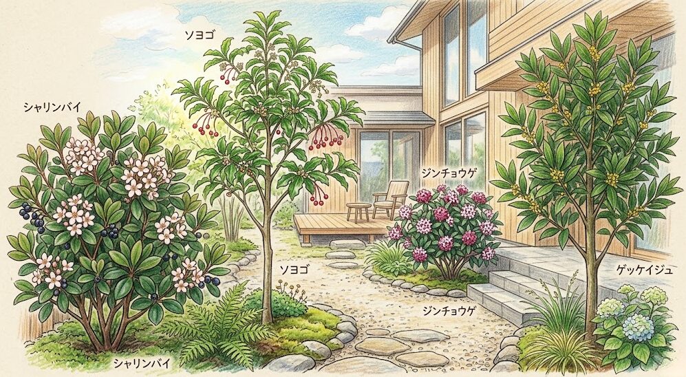 雑木の庭におすすめの低木：虫がつかない病害虫に強い種類