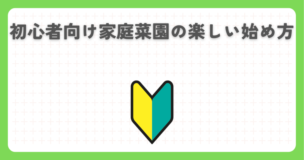 初心者向け家庭菜園の楽しい始め方