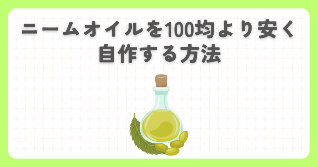 ニームオイルを100均より安く自作する方法