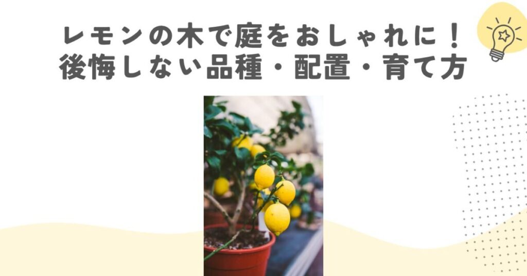 レモンの木で庭をおしゃれに！後悔しない品種・配置・育て方