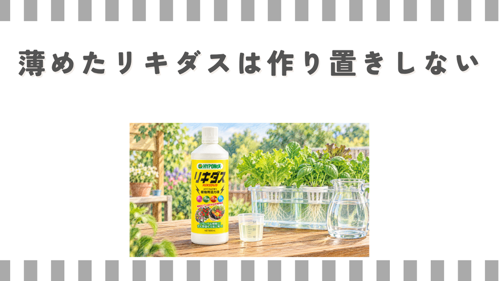 薄めたリキダスは作り置きしない