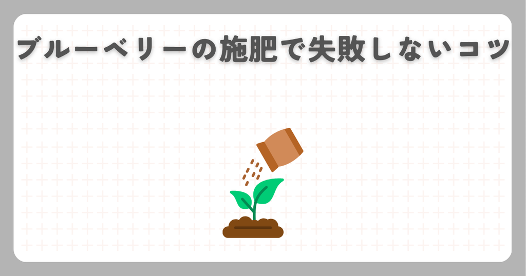 ブルーベリーの施肥で失敗しないコツ